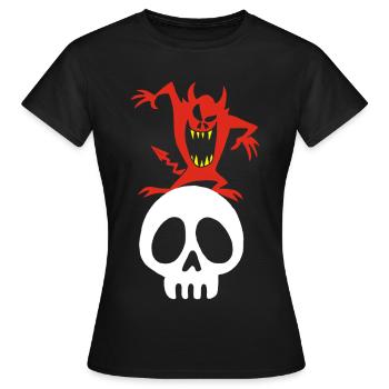 Crâne et démon - T-shirt Femme - noir - Devant - AI Model Female 172 dark (172cm)