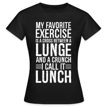 Mon exercice préféré est un croisement entre une fente - T-shirt Femme - noir - Devant - AI Model Female 172 dark (172cm)
