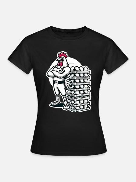 Lustiger lokaler Eierhändler Hühnerdesign - Frauen T-Shirt - Schwarz