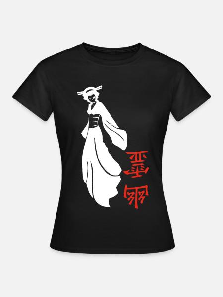 Weißer japanischer Geist - Frauen T-Shirt - Schwarz
