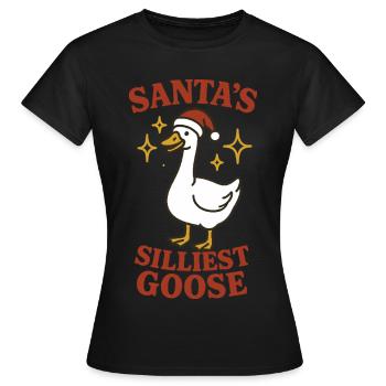 L’oie la plus stupide du Père Noël Noël drôle Père Noël - T-shirt Femme - noir - Devant - AI Model Female 172 dark (172cm)