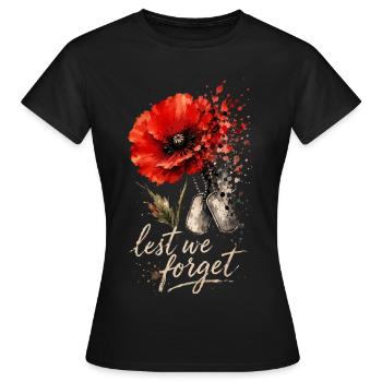 Wir vergessen das Mohngewicht | Gedenktag - Frauen T-Shirt - Schwarz - Vorne - AI Model Female 172 dark (172cm)