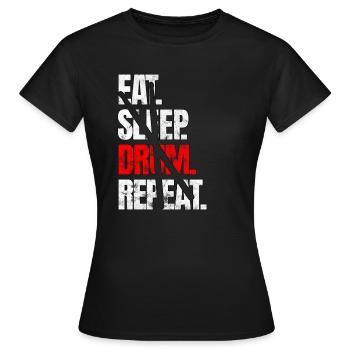 Drums - Women's T-Shirt - black - Front - AI Model Female 172 dark (172cm)