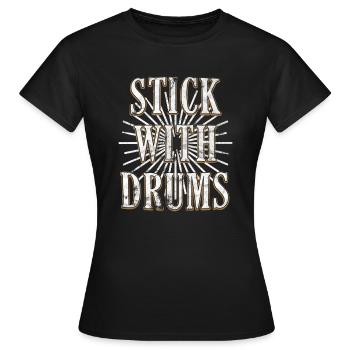 Drums - Women's T-Shirt - black - Front - AI Model Female 172 dark (172cm)