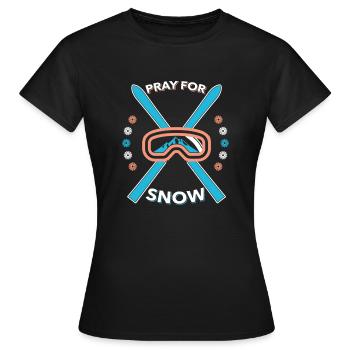 Skiing Skiing Skiing Skiing Skiing - Women's T-Shirt - black - Front - AI Model Female 172 dark (172cm)