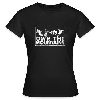 Own the mountains - Women's T-Shirt - black - Front - AI Model Female 172 dark (172cm)