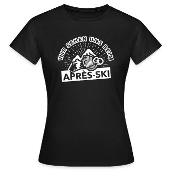 Après-Ski - Frauen T-Shirt - Schwarz - Vorne - AI Model Female 172 dark (172cm)
