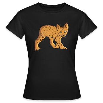 Sweet baby Lynx is a big cat and wild cat - Women's T-Shirt - black - Front - AI Model Female 172 dark (172cm)