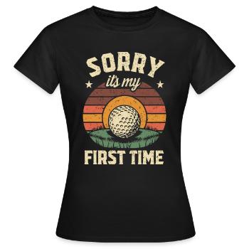 Golf - Minigolf - mein erstes mal - Frauen T-Shirt - Schwarz - Vorne - AI Model Female 172 dark (172cm)