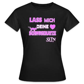 Lass mich deine Schmusekatze Sein - Frauen T-Shirt - Schwarz - Vorne - AI Model Female 172 dark (172cm)