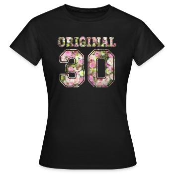 30 d'origine - T-shirt Femme - noir - Devant - AI Model Female 172 dark (172cm)