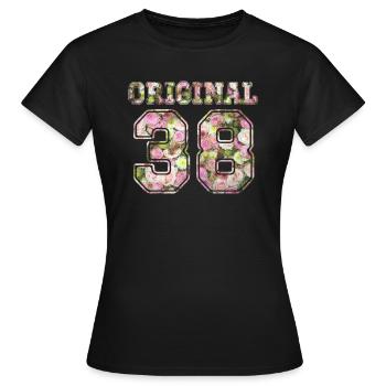 38 d'origine - T-shirt Femme - noir - Devant - AI Model Female 172 dark (172cm)
