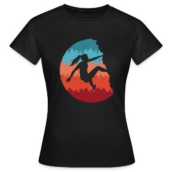 Bouldern Kletterer Frauen Mädchen Berge Klettern - Frauen T-Shirt - Schwarz - Vorne - AI Model Female 172 dark (172cm)