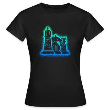 Pièces d’échecs Jeu d’échecs Enfants Garçons Échecs - T-shirt Femme - noir - Devant - AI Model Female 172 dark (172cm)