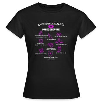 Pflegeberufe examinierte Altenpflegerin Pflege - Frauen T-Shirt - Schwarz - Vorne - AI Model Female 172 dark (172cm)