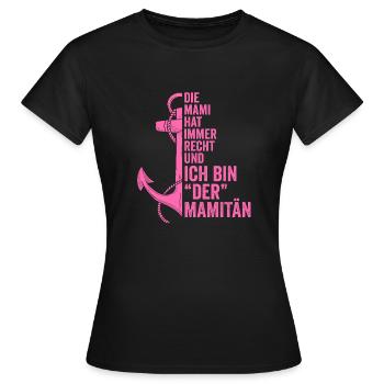 Segeln Frauen Mamitän Kapitänin Mamitän - Frauen T-Shirt - Schwarz - Vorne - AI Model Female 172 dark (172cm)