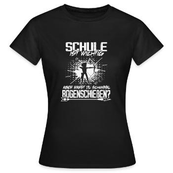 Bogenschütze Bogenschießen Pfeil und Bogen - Frauen T-Shirt - Schwarz - Vorne - AI Model Female 172 dark (172cm)