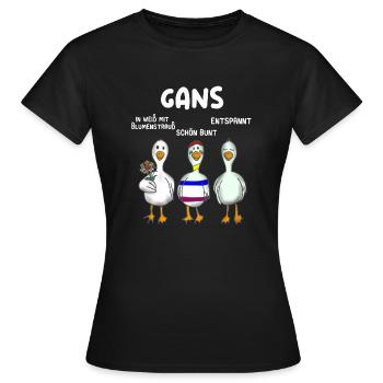 Gans Gänse Gänsehalter Gänsezüchter - Frauen T-Shirt - Schwarz - Vorne - AI Model Female 172 dark (172cm)