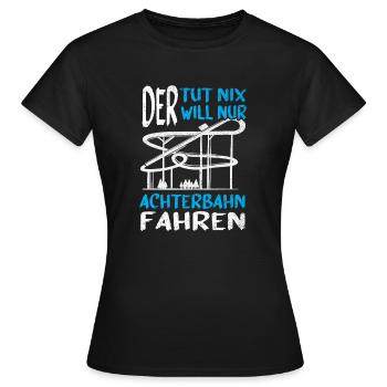 Achterbahn Freizeitpark Rollercoaster - Frauen T-Shirt - Schwarz - Vorne - AI Model Female 172 dark (172cm)