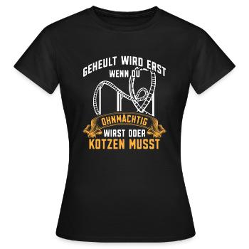 Achterbahn Freizeitpark Rollercoaster - Frauen T-Shirt - Schwarz - Vorne - AI Model Female 172 dark (172cm)