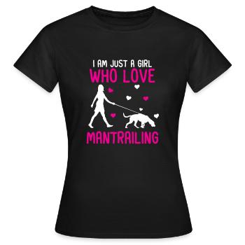 Mantrailing Hundesport Fährtenhund - Frauen T-Shirt - Schwarz - Vorne - AI Model Female 172 dark (172cm)