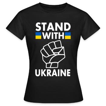 stand with ukraine - Women's T-Shirt - black - Front - AI Model Female 172 dark (172cm)