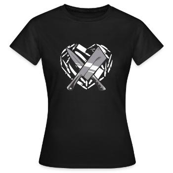 Butcher Heart Butcher Butcher Butcher’s Shop Fleischer - T-shirt Femme - noir - Devant - AI Model Female 172 dark (172cm)