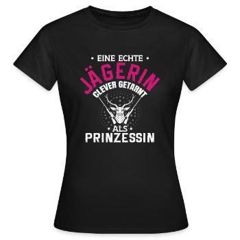Jägerin jagen Jagd Spruch - Frauen T-Shirt - Schwarz - Vorne - AI Model Female 172 dark (172cm)
