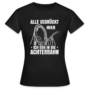 Achterbahn Freizeitpark Rollercoaster - Frauen T-Shirt - Schwarz - Vorne - AI Model Female 172 dark (172cm)