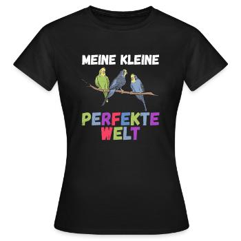 Budgerigar Welli Amateur d’oiseaux Perruches - T-shirt Femme - noir - Devant - AI Model Female 172 dark (172cm)