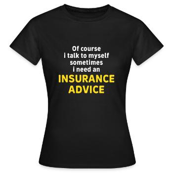 Courtier d’assurance Commis aux assurances - T-shirt Femme - noir - Devant - AI Model Female 172 dark (172cm)