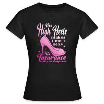 Courtier d’assurance Commis d’assurance - T-shirt Femme - noir - Devant - AI Model Female 172 dark (172cm)