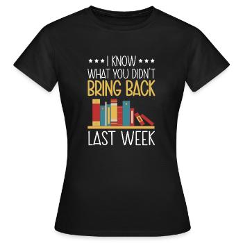 Library Assistant Library Assistant - Women's T-Shirt - black - Front - AI Model Female 172 dark (172cm)