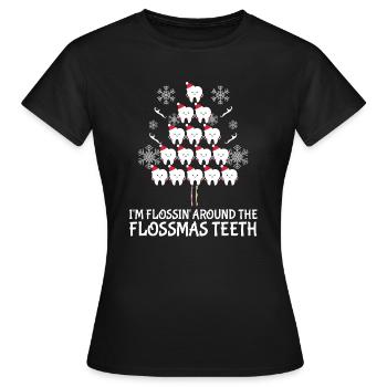 Hygiène dentaire Hygiéniste dentaire Nettoyage des dents - T-shirt Femme - noir - Devant - AI Model Female 172 dark (172cm)
