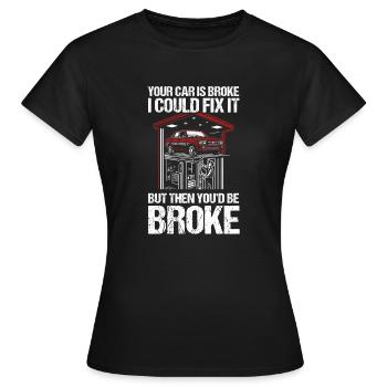 Mécanicien automobile Mécanicien automobile - T-shirt Femme - noir - Devant - AI Model Female 172 dark (172cm)