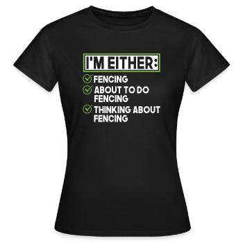 Fechten Fechter - Frauen T-Shirt - Schwarz - Vorne - AI Model Female 172 dark (172cm)