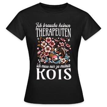 Koi Karpfen Fisch Japanisch Japan Geschenk - Frauen T-Shirt - Schwarz - Vorne - AI Model Female 172 dark (172cm)