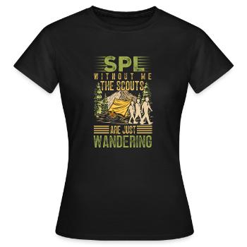 Scoutisme de la troupe scoute SPL - T-shirt Femme - noir - Devant - AI Model Female 172 dark (172cm)