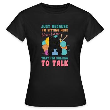 Crocheteuse au crochet Crochet - T-shirt Femme - noir - Devant - AI Model Female 172 dark (172cm)