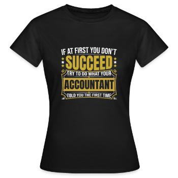 Comptable CPA Préparateur de déclarations de revenus - T-shirt Femme - noir - Devant - AI Model Female 172 dark (172cm)