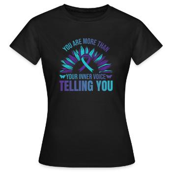 Prévention des suicides : conseiller en suicide - T-shirt Femme - noir - Devant - AI Model Female 172 dark (172cm)