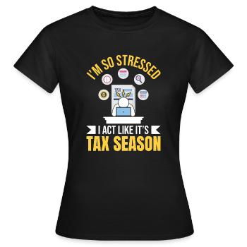 Comptable CPA Préparateur de déclarations de revenus - T-shirt Femme - noir - Devant - AI Model Female 172 dark (172cm)
