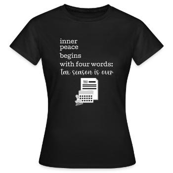Comptable CPA Préparateur de déclarations de revenus - T-shirt Femme - noir - Devant - AI Model Female 172 dark (172cm)