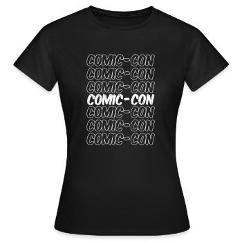 Comic-con comic convention - Women's T-Shirt - black - Front - AI Model Female 172 dark (172cm)