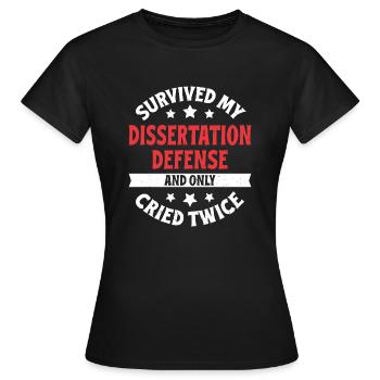 Dissertation defended - Frauen T-Shirt - Schwarz - Vorne - AI Model Female 172 dark (172cm)