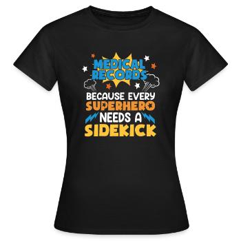 Dossiers médicaux - T-shirt Femme - noir - Devant - AI Model Female 172 dark (172cm)