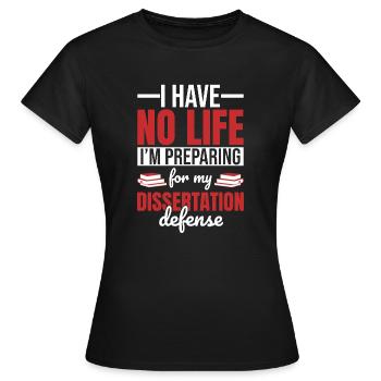 Etudiant en thèse - T-shirt Femme - noir - Devant - AI Model Female 172 dark (172cm)
