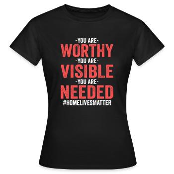 Sensibilisation aux sans-abri - T-shirt Femme - noir - Devant - AI Model Female 172 dark (172cm)