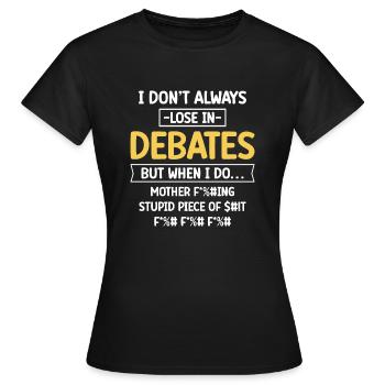 Equipe de débat - T-shirt Femme - noir - Devant - AI Model Female 172 dark (172cm)