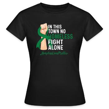 Sensibilisation aux sans-abri - T-shirt Femme - noir - Devant - AI Model Female 172 dark (172cm)